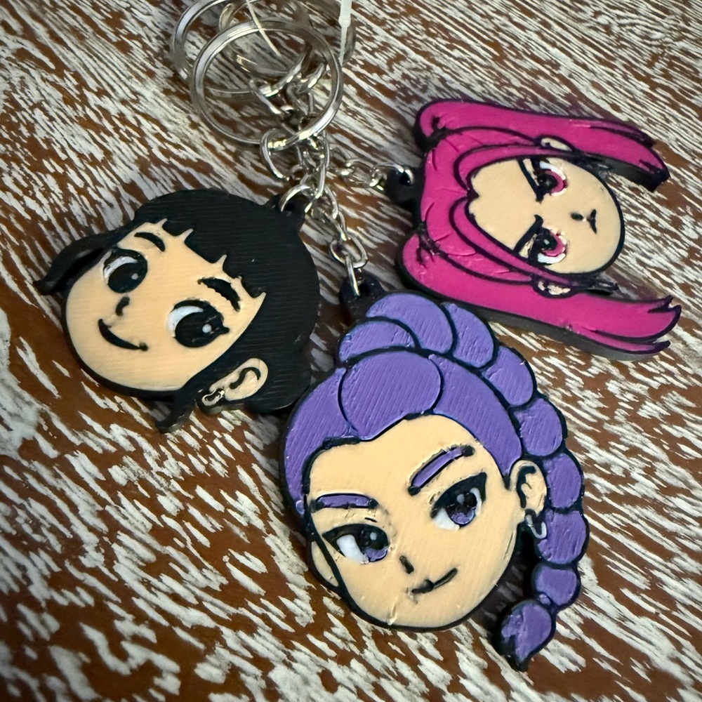 Kpop Demon Hunters Huntrix Rumi, Zoey, Mira Keychain 3pc set lot
 home gift